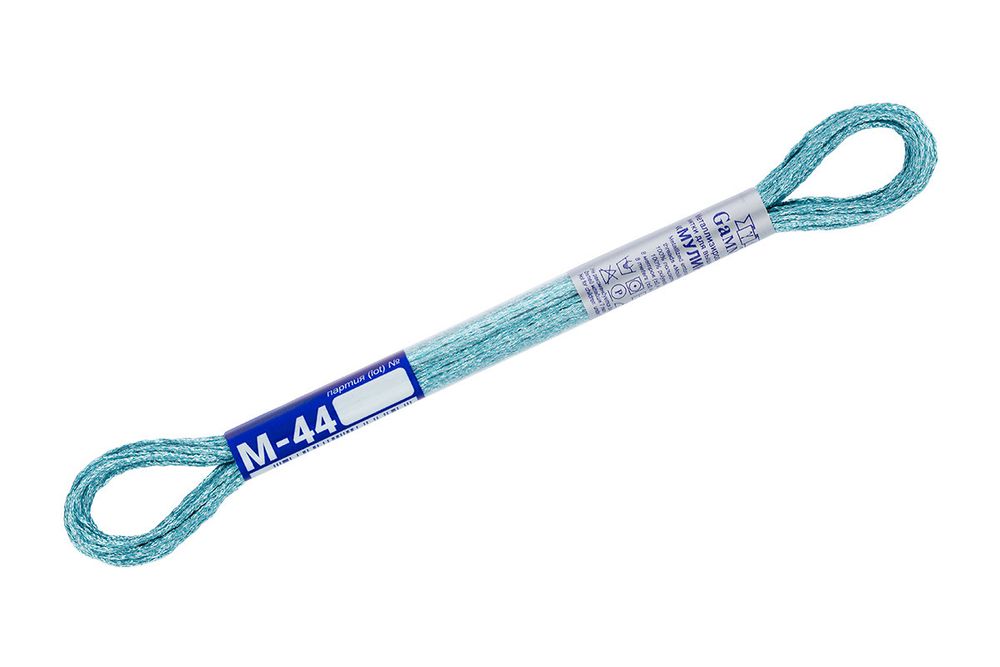 Мулине Gamma полиэстер 100%, цв.М-44 голубой, 12 мотков по 6 метров