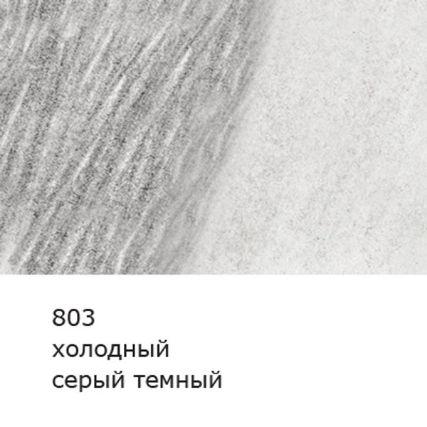Карандаш акварельный художественный заточенный, 6 шт, 803 Холодный серый темный (Cold gray deep), Vista-Artista Gallery VGWP