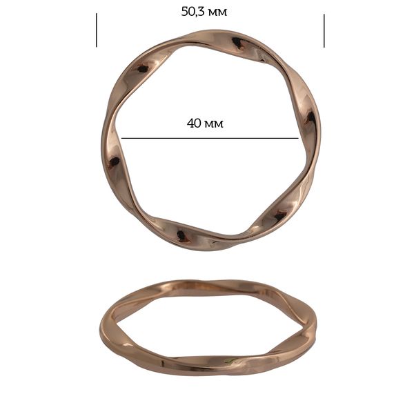 Кольцо литое металл in ⌀40 мм (50.3 мм внешн.), 1B1187.1 цв. золото уп. 10 шт