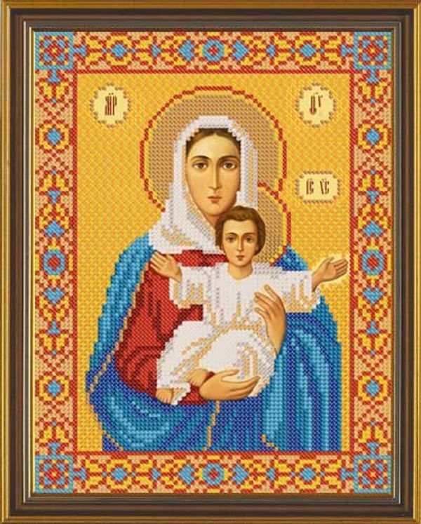 Набор для вышивания бисером Нова Слобода, Пресвятая Богородица Леушинская 18х23 см