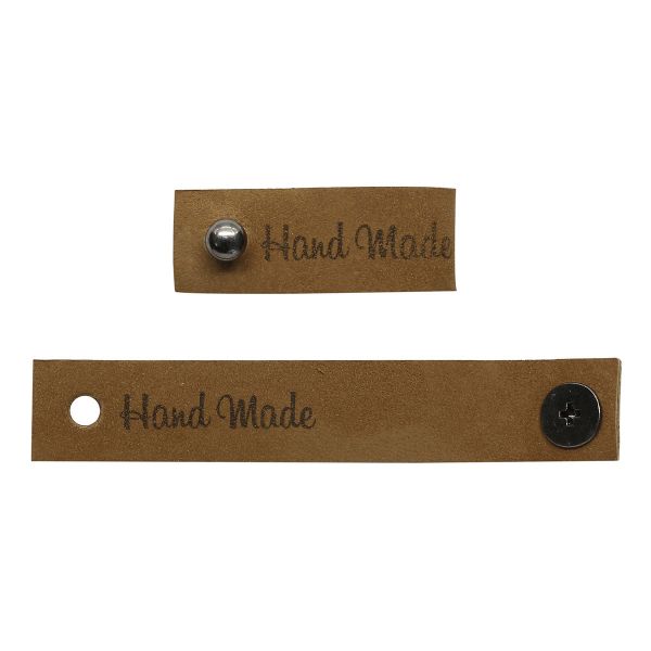 Бирка кожаная с кнопкой 