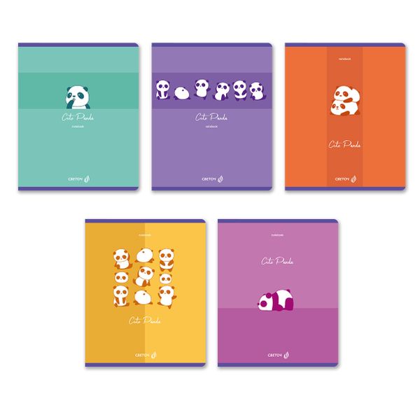 Тетрадь ученическая общая A5 60 л. на скобе 65 г/м², белизна 100% 10 шт клетка, 01518 Милая панда, Светоч Т70