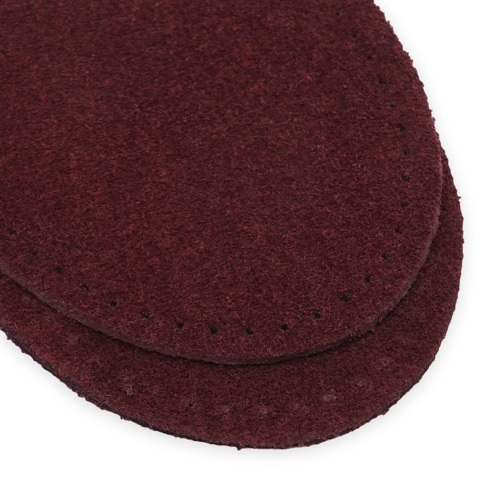 Заплатки пришивные из замши, овал 6х8,2см с перфорацией, 2 шт, 100% кожа, 31 бордовый, 59114