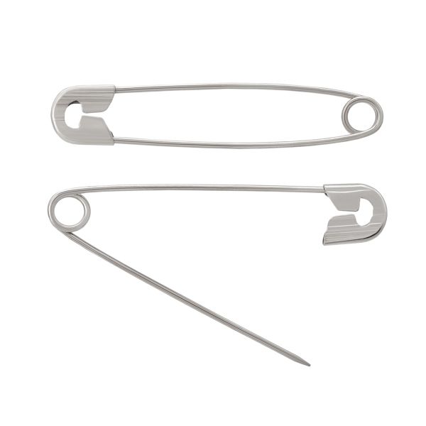 Булавки английские l=44 мм, никель, 100 шт, С-17