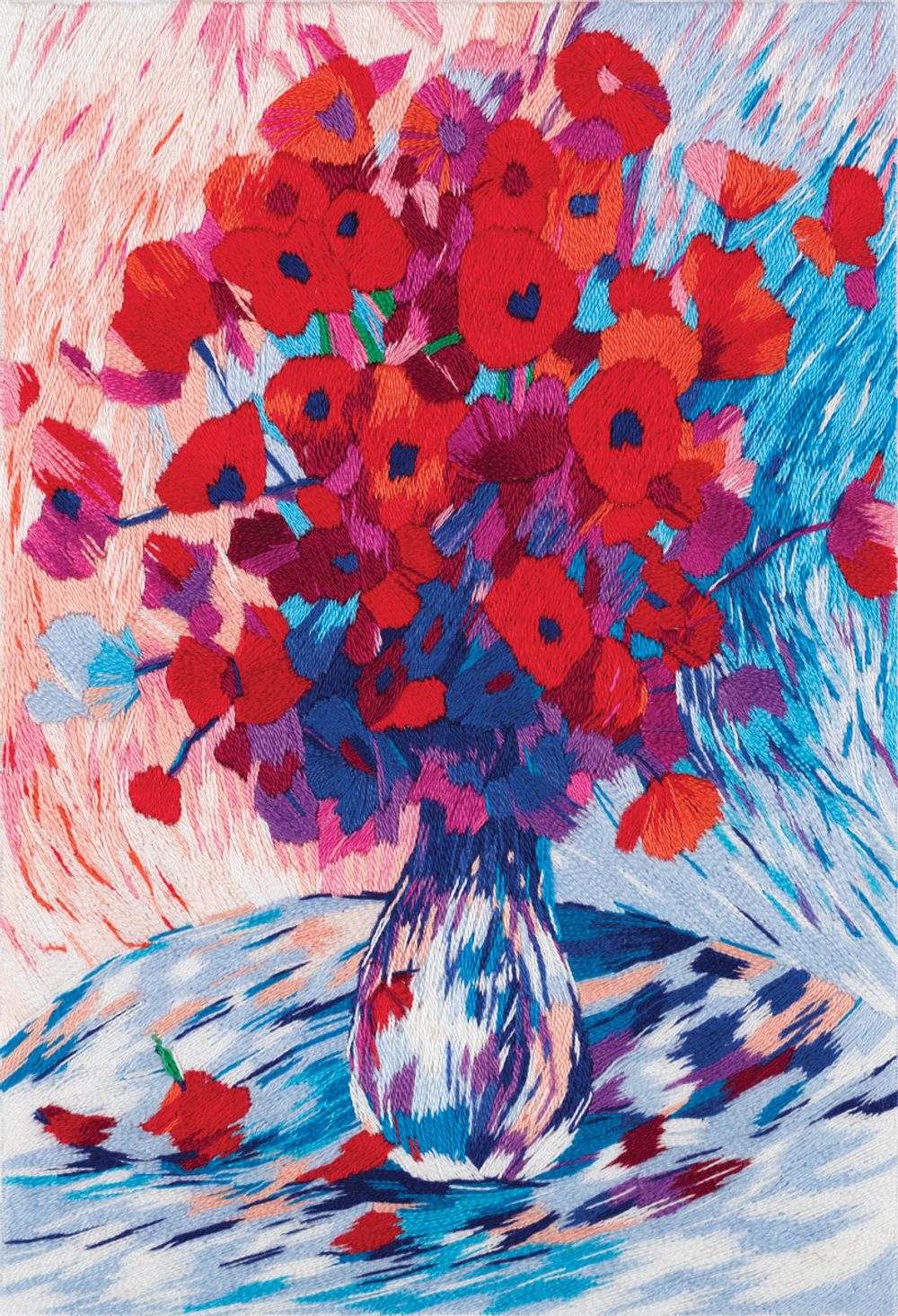 Набор для вышивания нитками Panna, Живая картина. Яркий букет, 18х13 см