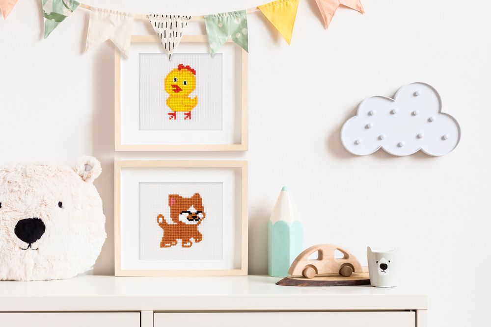 Набор для вышивания нитками Klart, Детские истории. Котёнок, 12х11 см