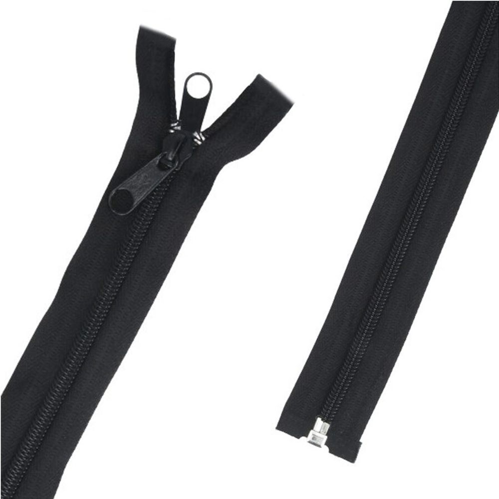 Молния спираль (витая) Т5 (5 мм) 1 зам., разъем., 140 см, 2-язычковая, 002 черный, G105 Gamma, 10 шт