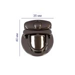 Замок для сумки 40х35 мм, 5 шт, черн.никель, Gamma LBZ-9H