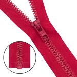 Молния трактор Arta Т6 (6 мм) 1 зам., разъем., 70 см, (2076), A519 красный, НОВЫЙ МАТОВЫЙ ЗАМОК, уп.5 штук