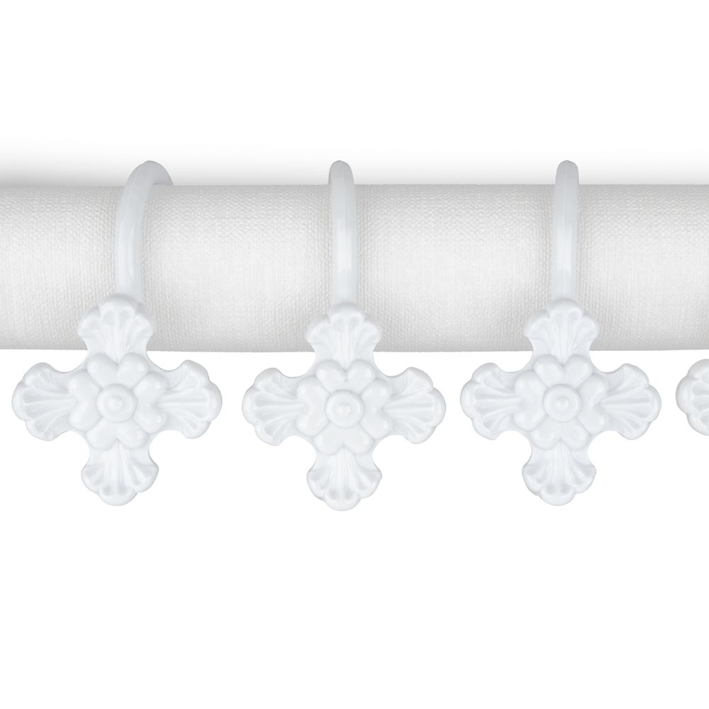 Крючки шторные для карниза навесные ⌀6 мм, 10 шт, 03 белый, Sofi H30