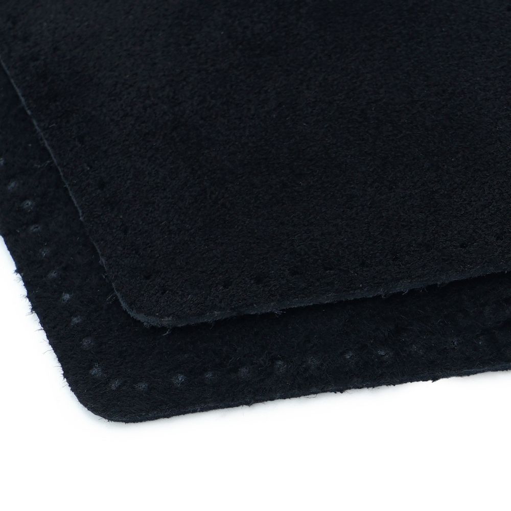 Заплатки пришивные из замши, ромб 8х11,2см с перфорацией, 2 шт, 100% кожа, 20 черный, 59125