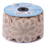 Кружево на сетке 80 мм / 11 м, бежевый, Gamma GFLM-24161