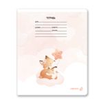 Тетрадь ученическая школьная, блёстки, A5 12 л. на скобе 65 г/м², белизна 100% 25 шт линия, 01437 На облаках, Светоч Т177