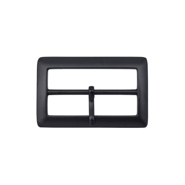 Пряжка ременная металл 40 мм, прямоугольная, матовый черный, 1 шт, (MB-155)