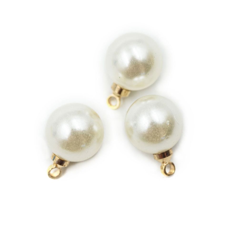 Бусины пластик с петелькой ⌀8 мм, 10 шт в упак, Astra&Craft, Золото