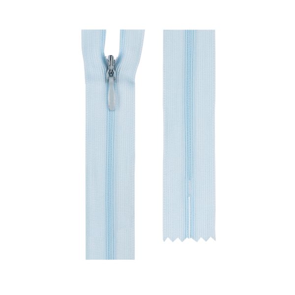 Молния потайная (скрытая) Т3 (3 мм) 1 зам., н/раз., 18 см, пластик, 177 св.голубой, G013P Gamma, 10 шт