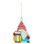 Алмазная (кристальная) мозаика Фрея, Гномик с фонариком, 13х8 см