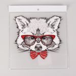 Термотрансфер енот в очках 16,5х19см 5 шт