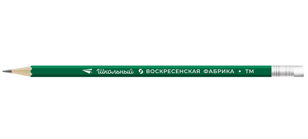 Карандаш графитный с ластиком заточенный ТМ (HB) 84 шт, Школьный 1-1100, ВКФ 1-1100