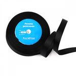 Лента репсовая (в рубчик) 12.0 мм цв. 030 черный уп.22.86м (±1м)