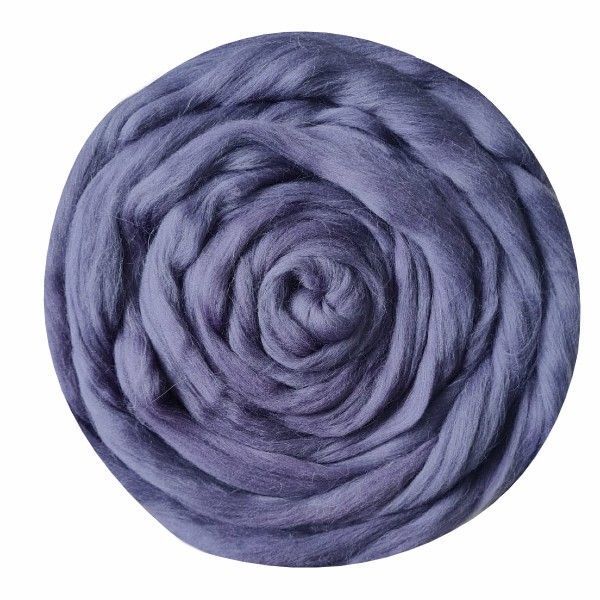 Шерсть для валяния Троицкая Гребенная лента (100% полутонкая шерсть) 100г цв.0484 баклажан