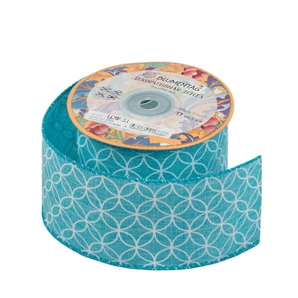 Лента декоративная 63 мм / 10±1 метров, 055 голубой, Blumentag LRW-21