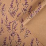 Бумага упаковочная крафт "Ветки лаванды" 50х70 см, 10 шт /TOS/