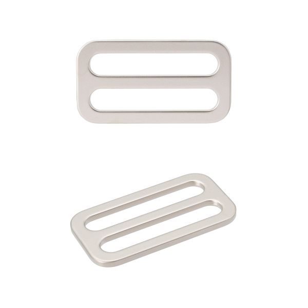 Пряжка регулировочная металл литая плоская 30.0 мм (37х20мм), никель матовый, МВ2343, 6 шт