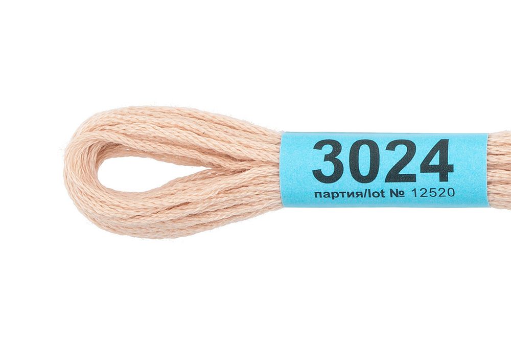 Мулине Gamma 100% хлопок, цв.3024 чайная роза, 24 мотка по 8 метров