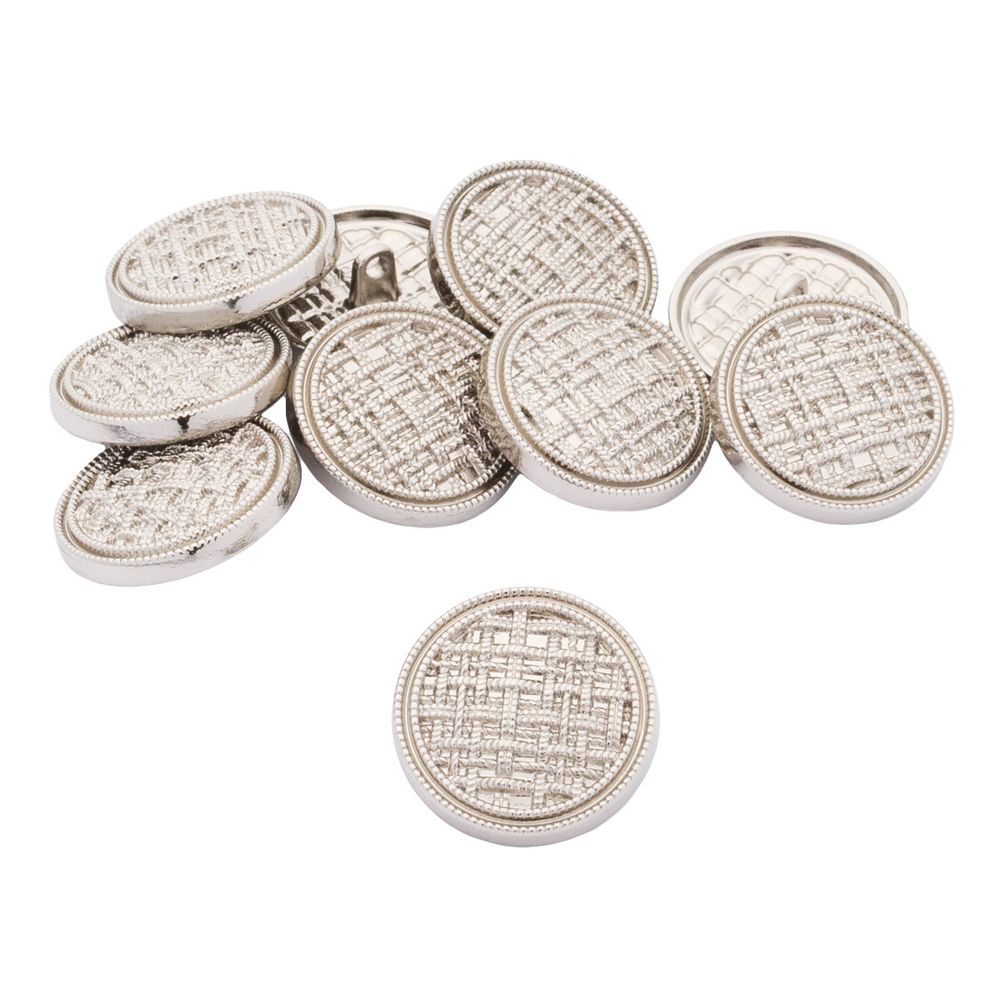 Пуговицы на ножке 36L=23 мм, металл, Silver (серебристый), 10 шт, MP06