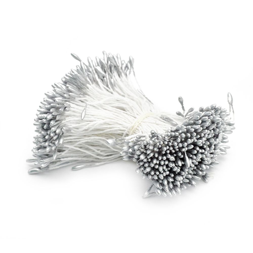 Тычинки для искусственных цветов 0,1х6см (серый)