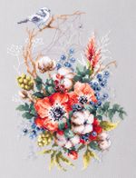 Набор для вышивания нитками Чудесная игла, Мак и хлопок, 18х26 см