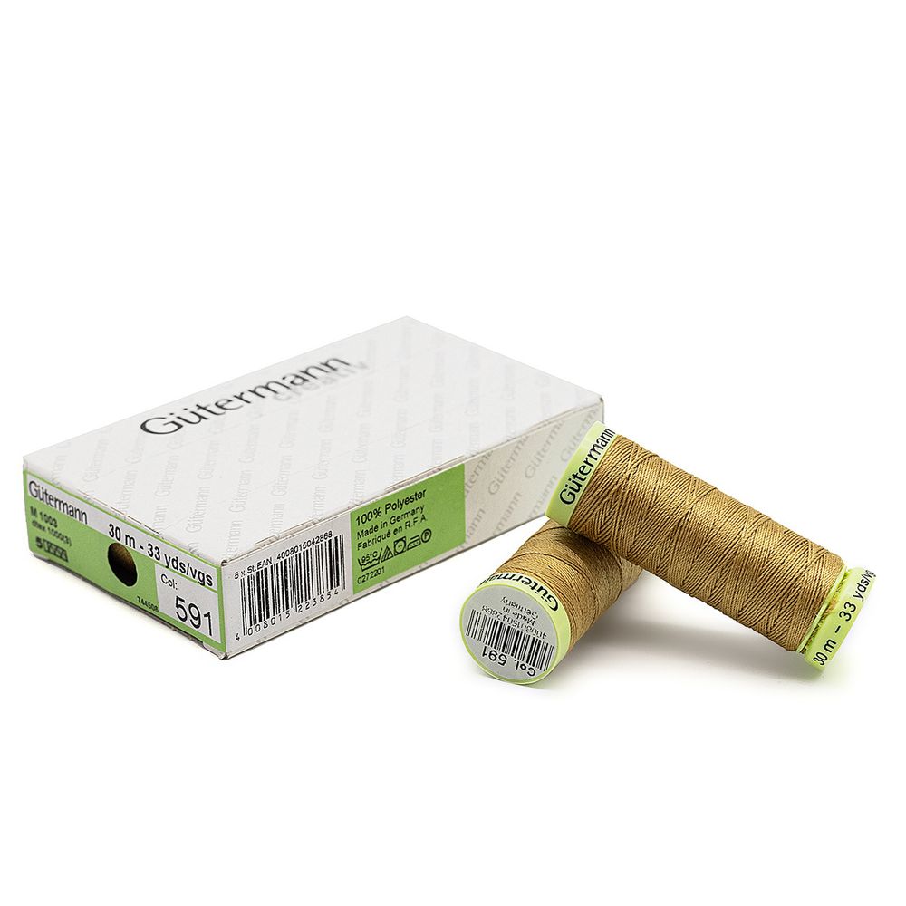 Нитки отделочные Gutermann Top Stitch, 30м, 591 песочно-желтый, 5 катушек