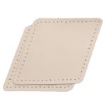 Заплатки пришивные из кожи, ромб 8х11,2см с перфорацией, 2 шт, 100% кожа, 06 бежевый, 9125