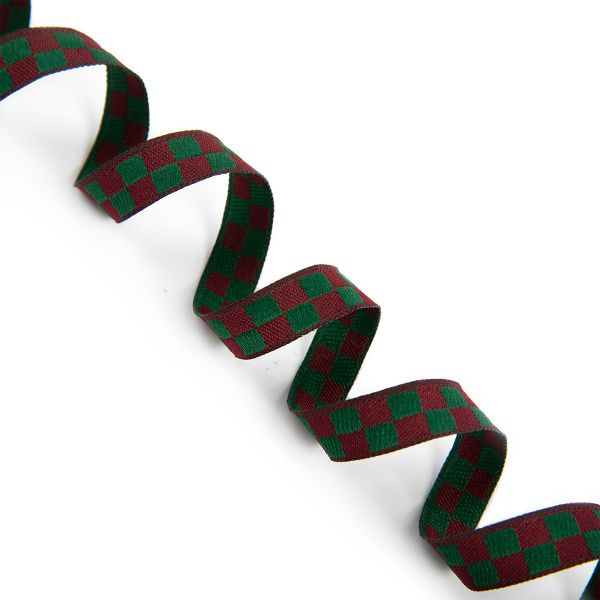 Лента (тесьма) жаккардовая 12.0 мм / 10±0.5 метров, зеленый/красный, Gamma TRJ-112Y