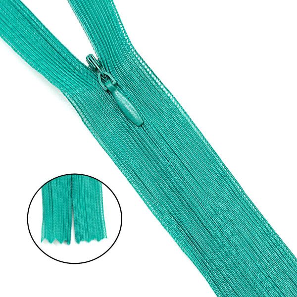Молния потайная (скрытая) Т3 (3 мм) 1 зам., н/раз., 50 см, нейлон, F236 зелёный, 10 шт