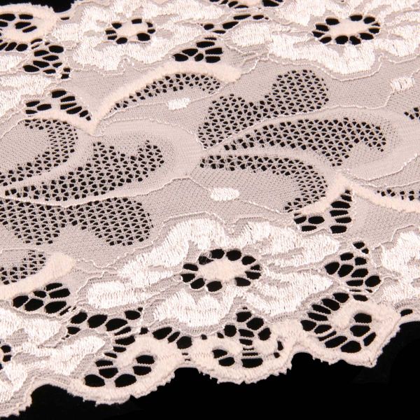 Кружево бельевое эластичное 150 мм / 13.72 м, цв. C571 молочный