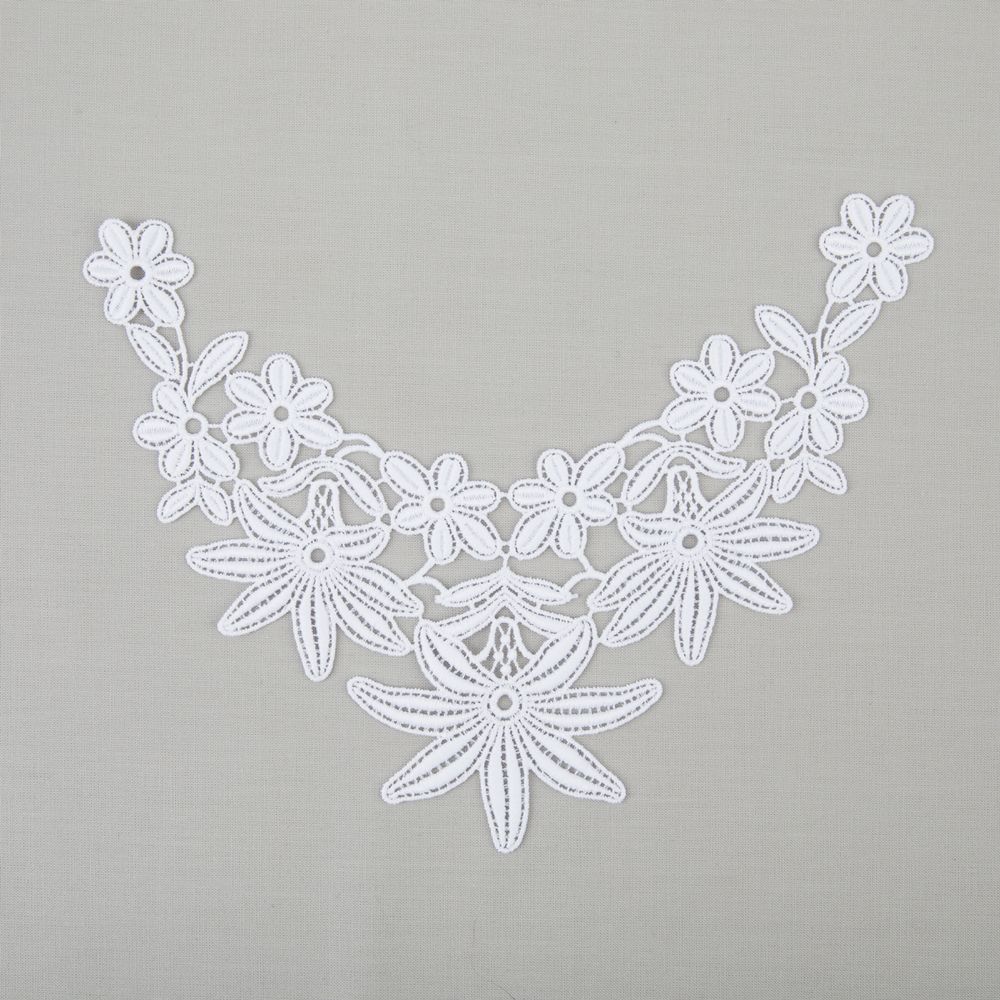 Пришивная кружевная вставка 170 мм, гипюр, 10 шт, Турция, белый, Gamma GIC-23-01