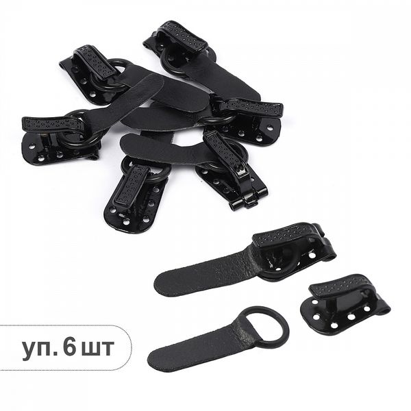 Крючок шубный TBY 50 мм, TBY-0122, цв. черный уп. 6 шт