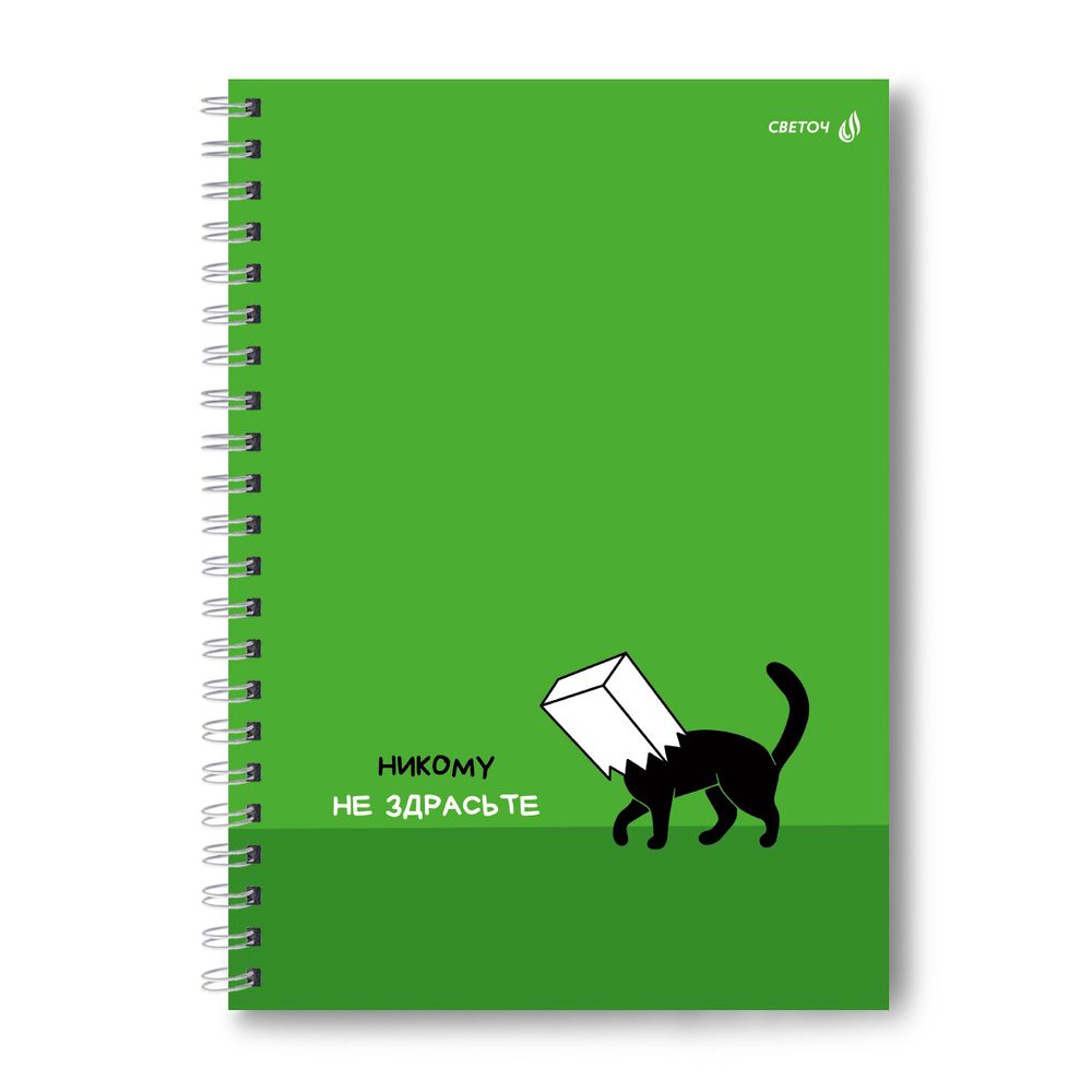 Тетрадь ученическая общая, A4 80 л. на гребне 65 г/м², белизна 100 %, 4 шт, клетка, 01231 КОТоворот, Светоч Т125