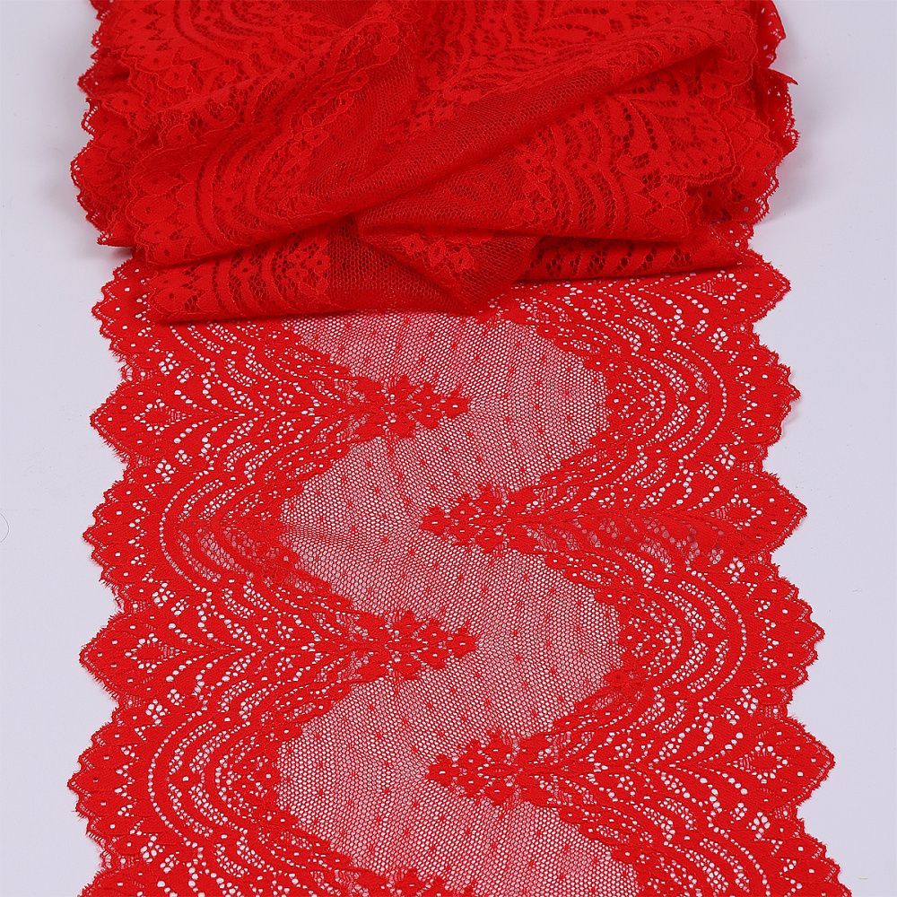 Кружево бельевое эластичное 230 мм / 10 м, 8036, цв.SD163 красный, Kruzhevo