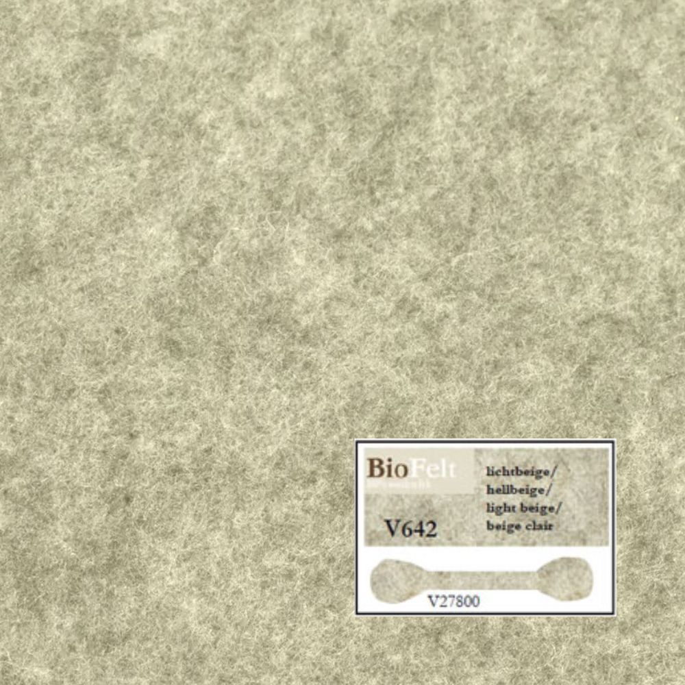 Войлок натуральный 20х30 см, толщ. 0.1 мм, De Witte Engel, цв. V642, светло-бежевый