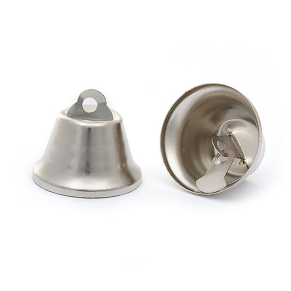 Миниатюра кукольная: Колокольчики 30 мм 73001, цв. серебро, уп. 30 шт