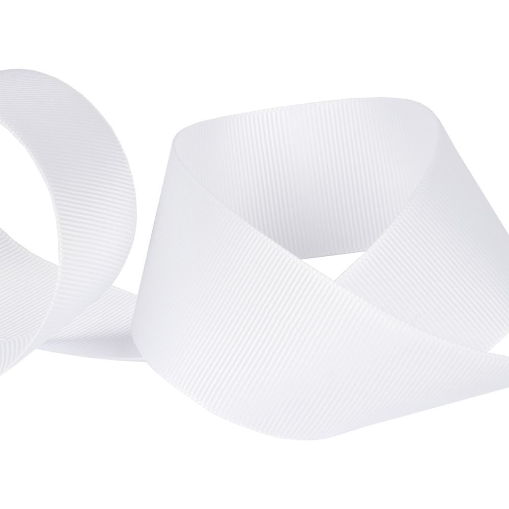 Лента репсовая (в рубчик) 38.0 мм / 45.5 метра, 001 белый, Gamma GR-38