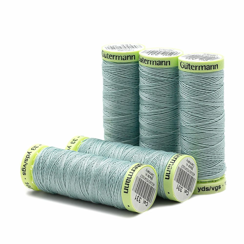 Нитки отделочные Gutermann Top Stitch, 30м, 331 пыльно серо-бирюзовый, 5 катушек