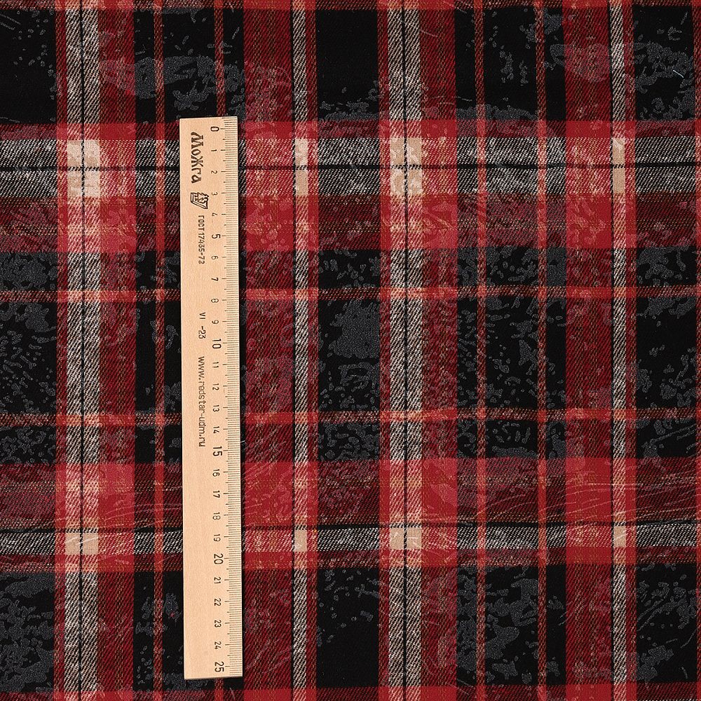 Фланель рубашечная вареная 150 г/м², 150 см / 2 метра, TBY.Fl.T525 красный