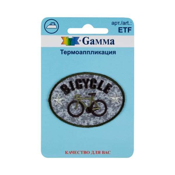 Термоаппликация №03, 1 шт, 01-354 Bicycle 5.7х4.2 см, Gamma ETF