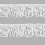 Бахрома отделочная 35.0 мм / 25 метров, цв.001 белый