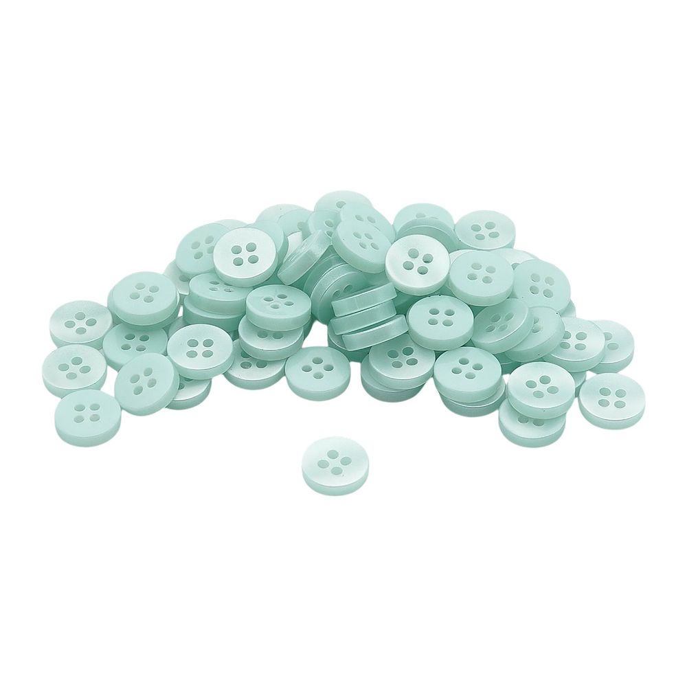 Пуговицы 4 прокола 18L (11мм), пластик (col.11 мятный), CN_2846, 72 шт