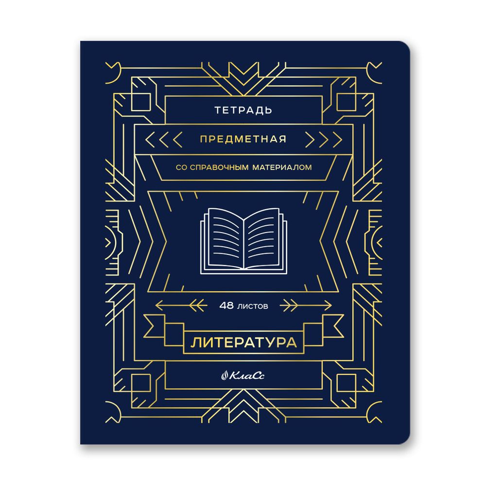 Комплект тетрадей со справочным материалом Линия успеха, софт тач ламинация + тиснение фольгой, A5+ 48 л. 12 шт, на скобе 65 г/м², белизна 100 %, клетка/линия, 01051 12 предметов, Светоч 48К35